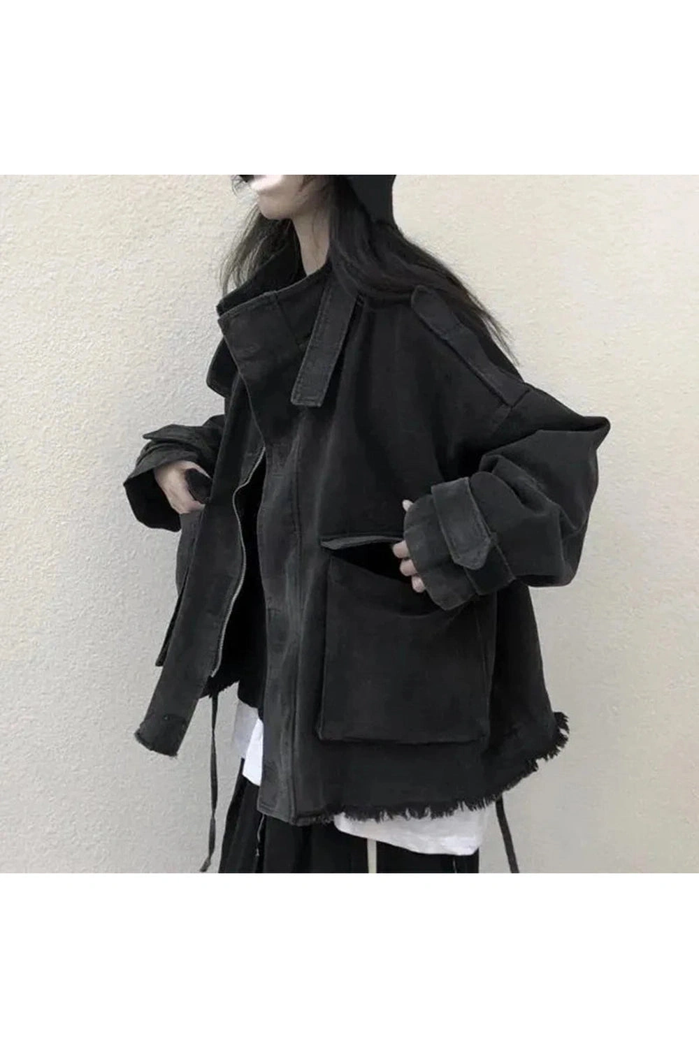 Chaqueta vaquera coreana con borlas: ¡Estilo otoñal irresistible! ¡Un toque de moda que te encantará!